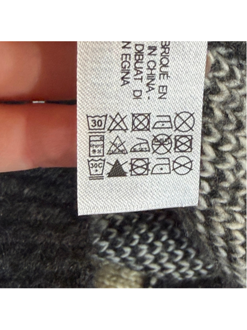 ZARA Patchwork Cardigan Sweater Women’s Medium Gray White Brown Buttons V-Neck - Picture 12 of 13